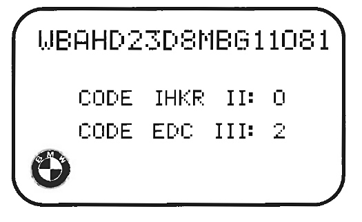 BMW Coding Code Label - Fuse Box Cover Sticker