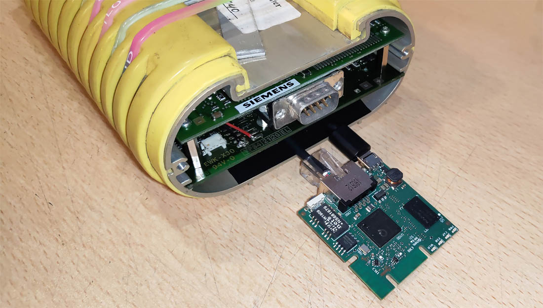 Testing router PCB fit in modified EDIC case