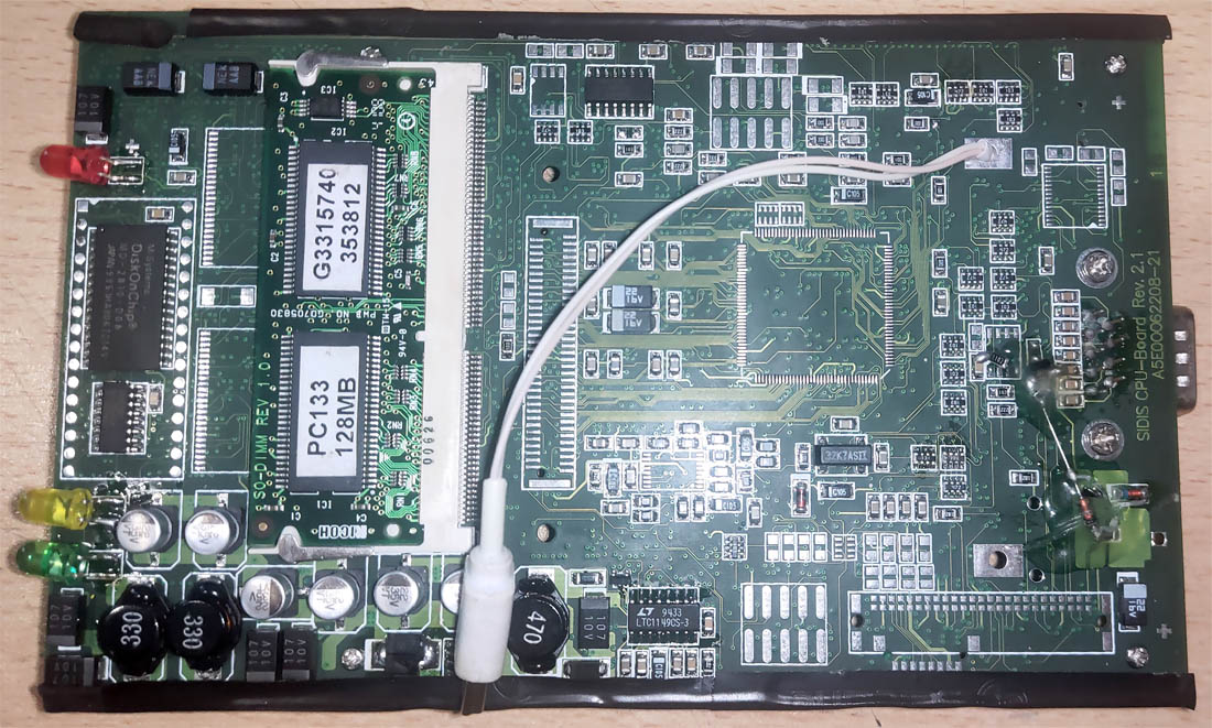 Completed power connection on clone board reverse